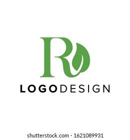 Letter R Leaf Initial Logo Design vetor stock livre de direitos 1588283179 Shutterstock