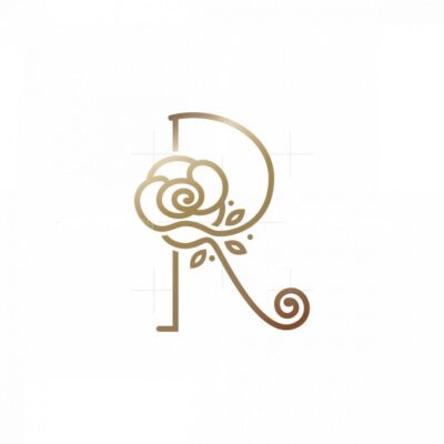 Letter R Rose Logo