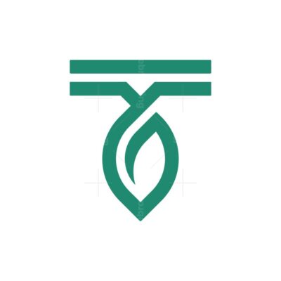 Letter T Leaf Logo