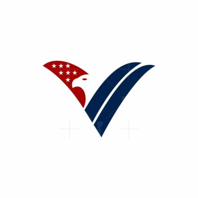Letter V American Eagle Logo
