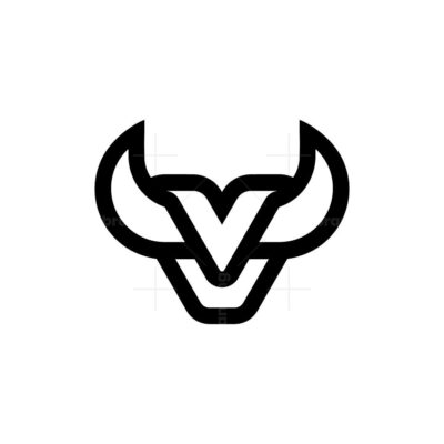 Letter V Bull Logo 1