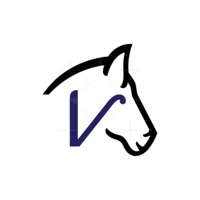 Letter V Horse Logo Horse Head Logo