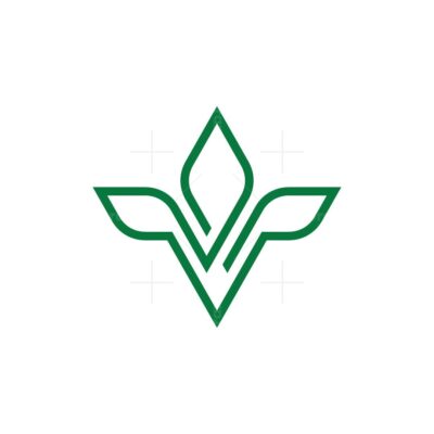 Letter V Leaf Logo