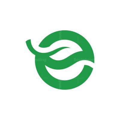 Letter e Leaf Logo