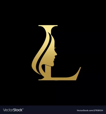 Letter l beauty women face logo design vector image on VectorStock