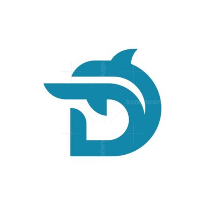Minimal D Dolphin Logo 1