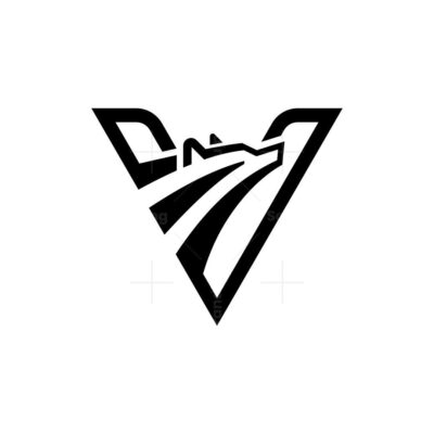 Modern Letter V Wolf Logo