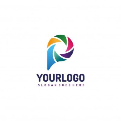 Premium Vector Colorful p letter photography logo