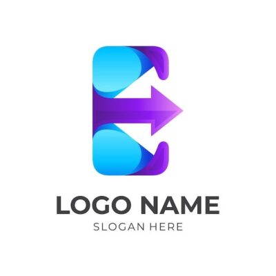 Premium Vector Letter e logo design with 3d colorful style