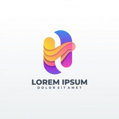 Premium Vector Letter h logo design colorful smooth gradient