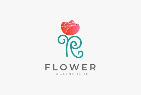 Premium Vector Letter r flower logo red flower with letter r combination usable for beauty care and company logos
