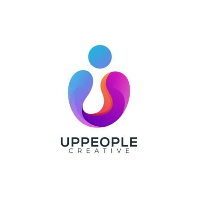 Premium Vector Letter u with people modern colorful gradient logo