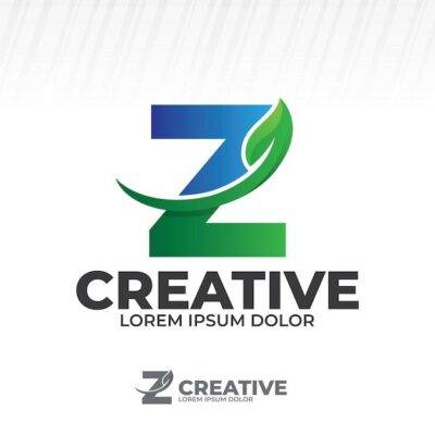 Premium Vector Letter z logo with green leaf illustration leaves icon vector set isolated on white background