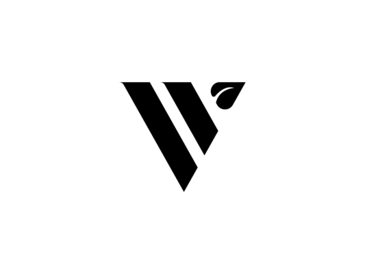 V leaf logo design