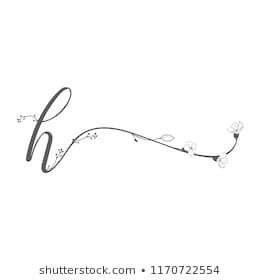 Vector Hand Drawn Floral H Monogram vetor stock livre de direitos 1170722554 Shutterstock