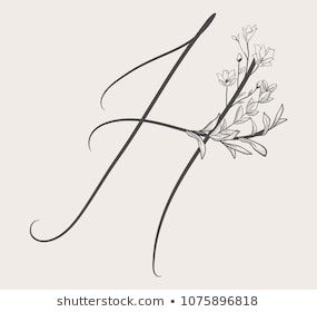 Vector Hand Drawn Flowered H Monogram Stock Vector Royalty Free 1075896818 Shutterstock