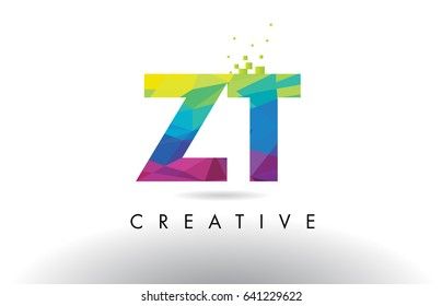 Zt Z T Colorful Letter Design Stock Vector Royalty Free 641229622 Shutterstock
