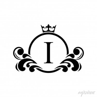 black letter i template logo luxury letter with crown monogram alphabet beautiful royal initials letter 700 260718972