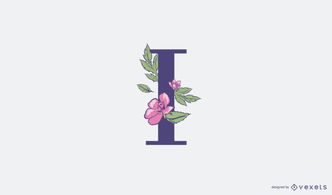 floral letter i logo template 69ad36