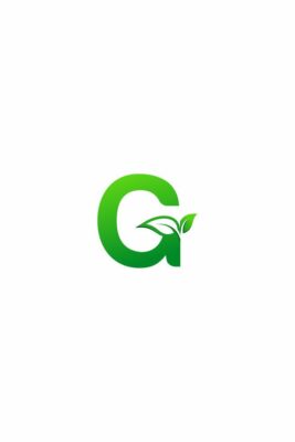 letter G logo leaf motif