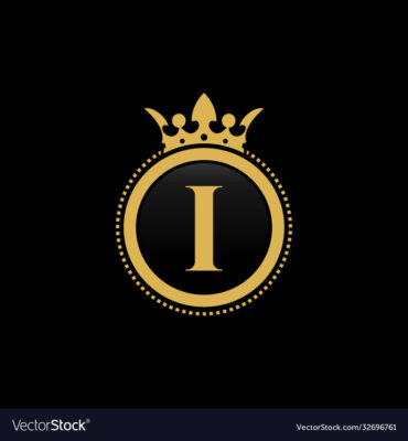 letter i royal crown luxury logo design vector 32696761