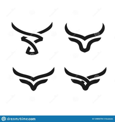 Abstract Simple Bull Head Vector Logo Stock Vector Illustration of market horns 129850794