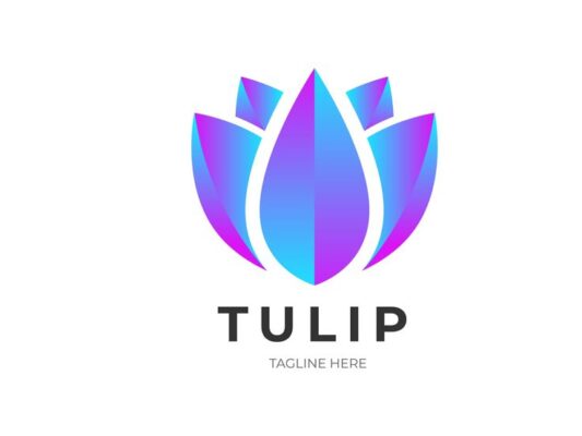 Abstract Tulip Flower Logo