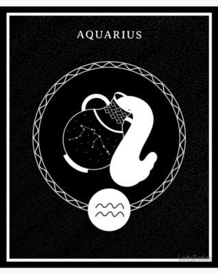 Aquarius The Water Bearer Tarot Style Zodiac Aesthetic Poster by LadyZodiac