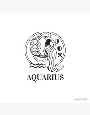 Aquarius The Water Bearer Zodiac Aesthetic Poster by LadyZodiac