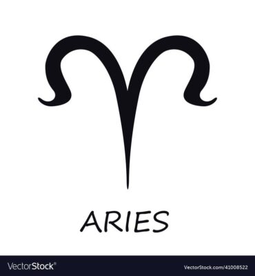 Aries zodiac sign black celestial ram esoteric vector image on VectorStock