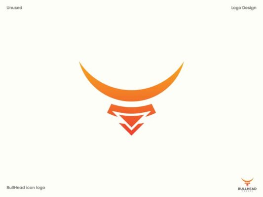 Bull Head icon Logo Design Branding