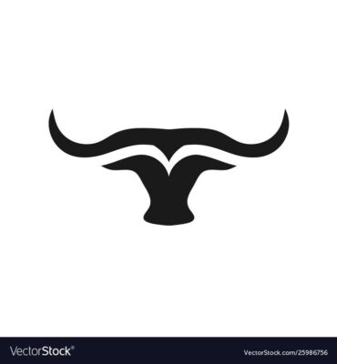 Bulls horn vector image on VectorStock