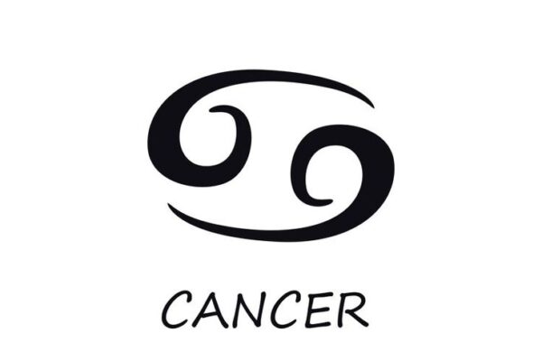 Cancer Zodiac Sign Black Vector Illustration