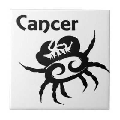 Cancer Zodiac Symbol Sign Ceramic Tile