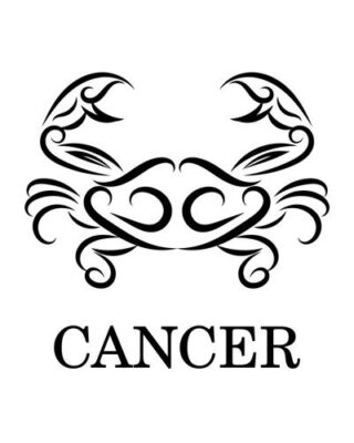 Cancer zodiac line art eps 10 vector image on VectorStock