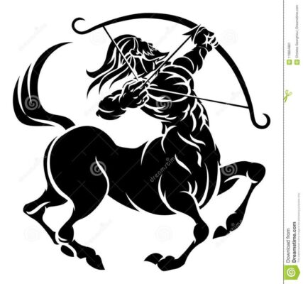 Centaur Archer Sagittarius Zodiac Sign Stock Vector Illustration of monochrome archery 119854881