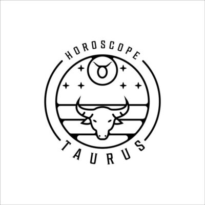 Download bull zodiac of taurus logo line art simple minimalist vector illustration template icon design horoscope sign mysticism and astrology symbol for free