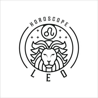 Download lion zodiac of leo logo line art simple minimalist vector illustration template icon design horoscope sign mysticism and astrology symbol for free