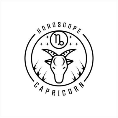 Download mountain goat zodiac of capricorn logo line art simple minimalist vector illustration template icon design horoscope sign mysticism and astrology symbol for free 1
