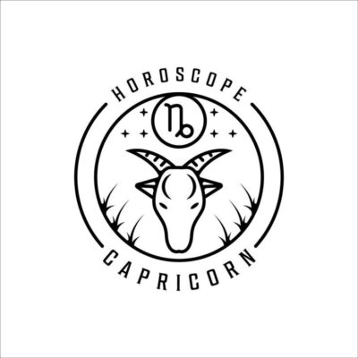 Download mountain goat zodiac of capricorn logo line art simple minimalist vector illustration template icon design horoscope sign mysticism and astrology symbol for free