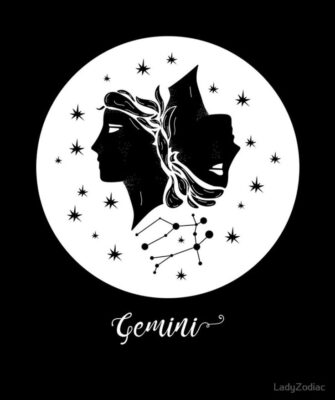 Dreamy Gemini Twin Constellation Zodiac Aesthetic Poster by LadyZodiac