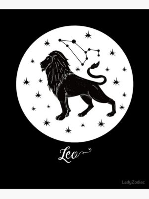 Dreamy Leo Lion Constellation Zodiac Aesthetic Poster by LadyZodiac