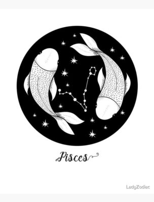 Dreamy Pisces The Fish Constellation Zodiac Aesthetic Poster by LadyZodiac