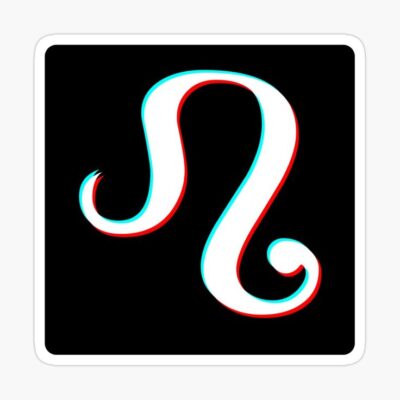 Leo Zodiac Symbol in White 3D Effect Sticker for Sale by Bumblefuzzies