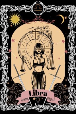 Libra Zodiac Tarot Design Libra Season Dark Aesthetic Divine Feminine Justice Tarot Card