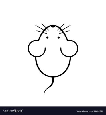 Mouse black stylized silhouette vector image on VectorStock