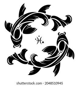 Pisces New Stylish Zodiac Sign Horoscope vetor stock livre de direitos 2048510945 Shutterstock