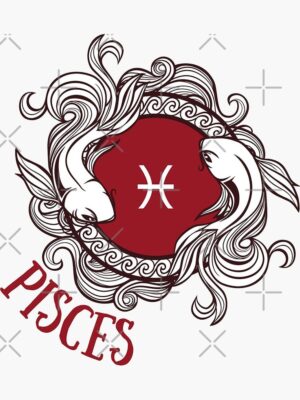 Pisces Two Fish Water Sign Gift Sticker for Sale by BodhiCrave