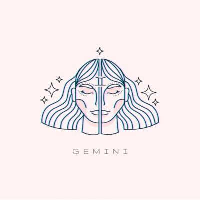 Premium Vector Hand draw gemini logo template