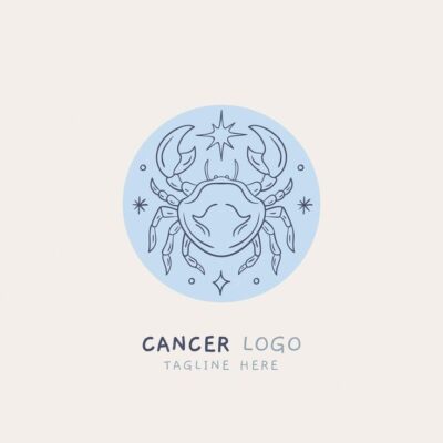 Premium Vector Hand drawn flat design cancer logo